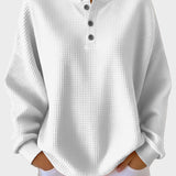 Anne - Camiseta Henley de punto waffle