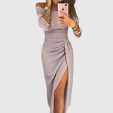 Evelyn - Vestido elegante con hombros descubiertos