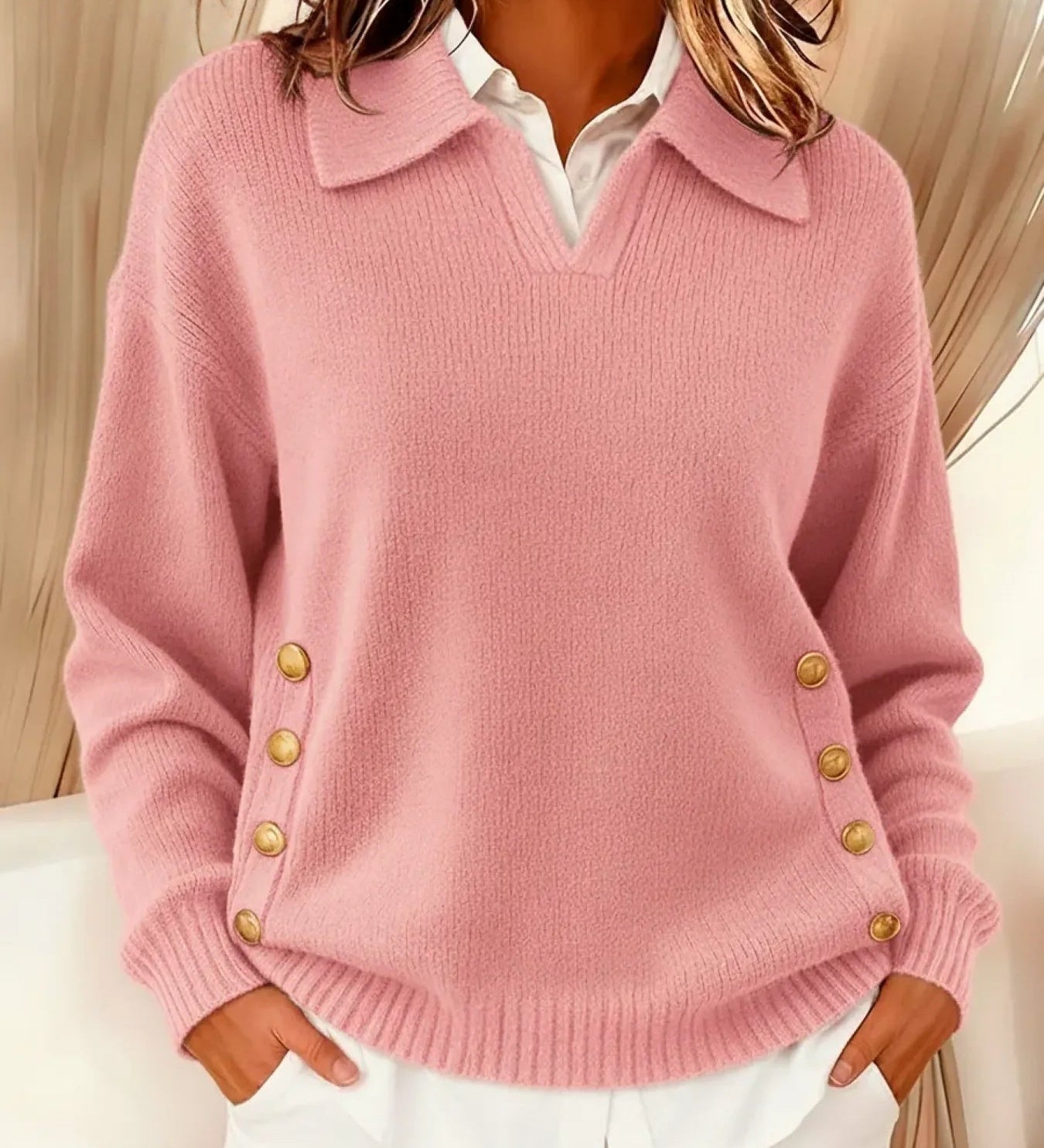 Vicenta | Suéter con Cuello Polo y Botones