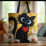 Bolsas Hechas a Mano - Bolsa Negra con Margaritas