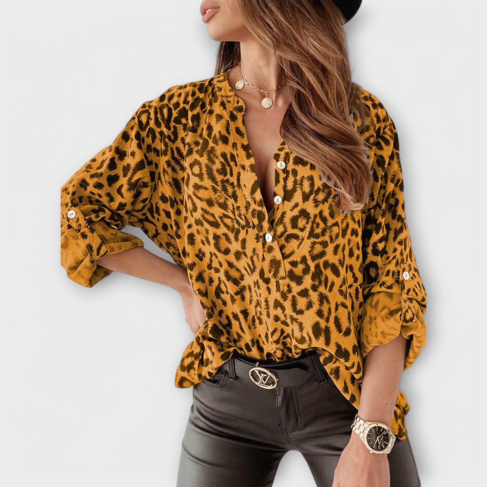 Biserka - Blusa Leopardo Moderna
