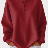 Anne - Camiseta Henley de punto waffle