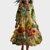 Marina – Vestido Boho Elegante con Motivo Floral