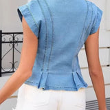 Viera | Top de Denim con Escote en V