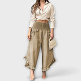 Pamela - Pantalones de lino con pliegues