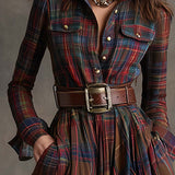Elena - Camisa-vestido a cuadros