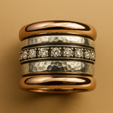 Anillo vintage de capas gruesas dorado