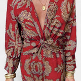 Ema - Maxi Vestido con Escote en V y Nudo Frontal