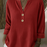 Lucía | Camiseta Henley con pliegues y botones