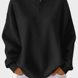Anne - Camiseta Henley de punto waffle