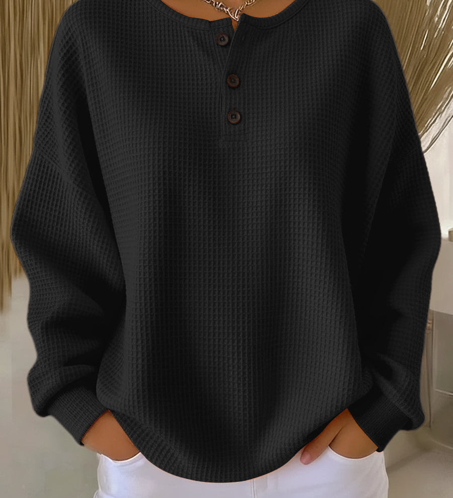 Milagros | Suéter Henley Texturizado
