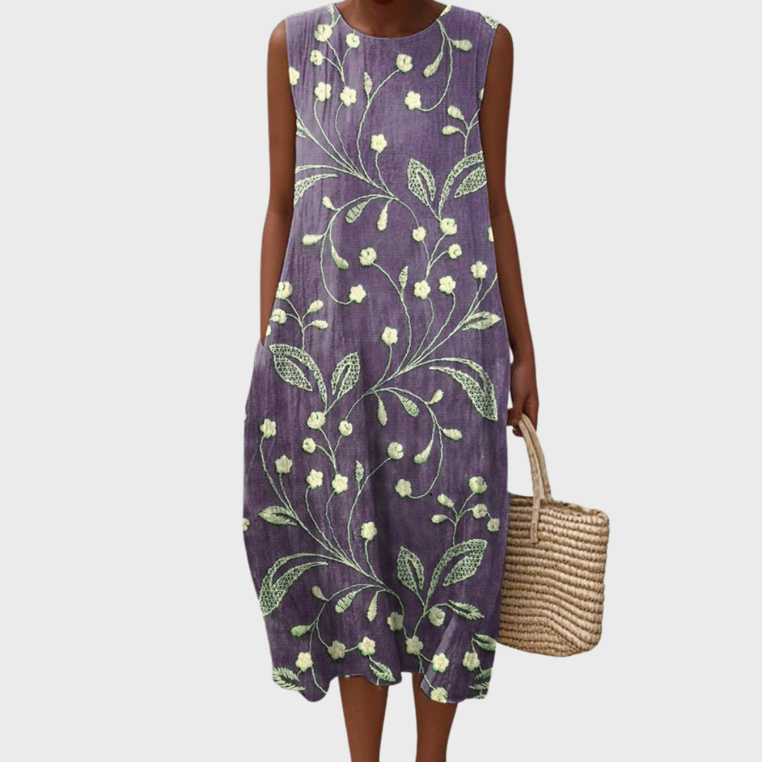 Lara - Vestido de verano floral de algodón