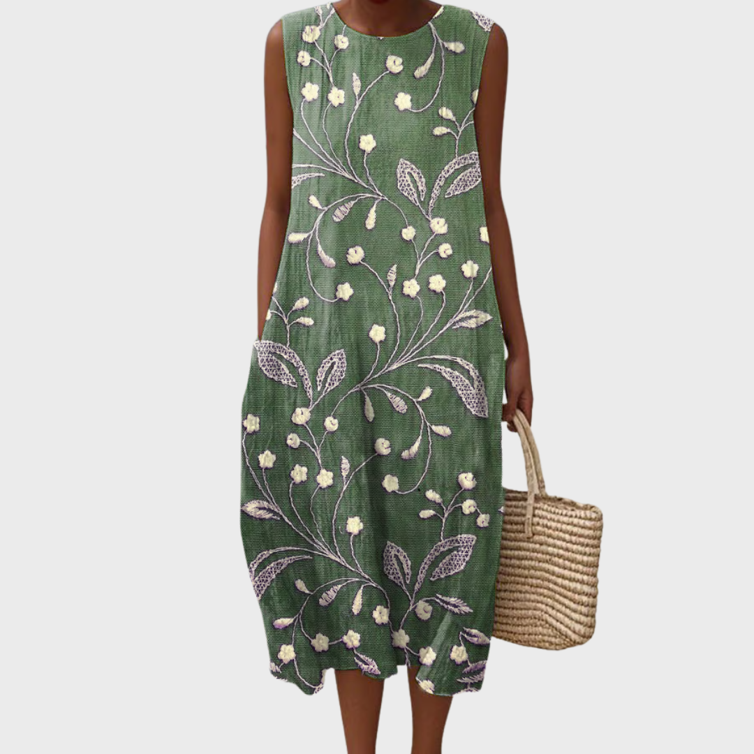 Lara - Vestido de verano floral de algodón