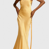 Vestido Maxi Sofia con Tirantes Diagonales y Espalda Descubierta