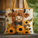 Bolsas Hechas a Mano - Vaca de las Highlands y Girasoles
