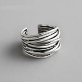 Anillo ajustable de plata esterlina 925