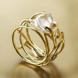 Samira - Anillo de oro y perlas