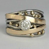 Kraljevski - Anillo Vintage con Zirconitas Incrustadas
