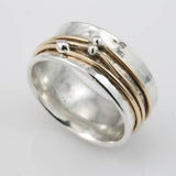 Shine - Anillo de plata con capa vintage dorada