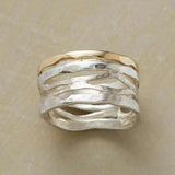 Anillo vintage de oro y plata vacío