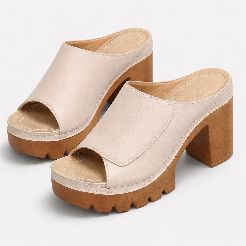 Lana – Sandalias de Cuero con Tacón Alto