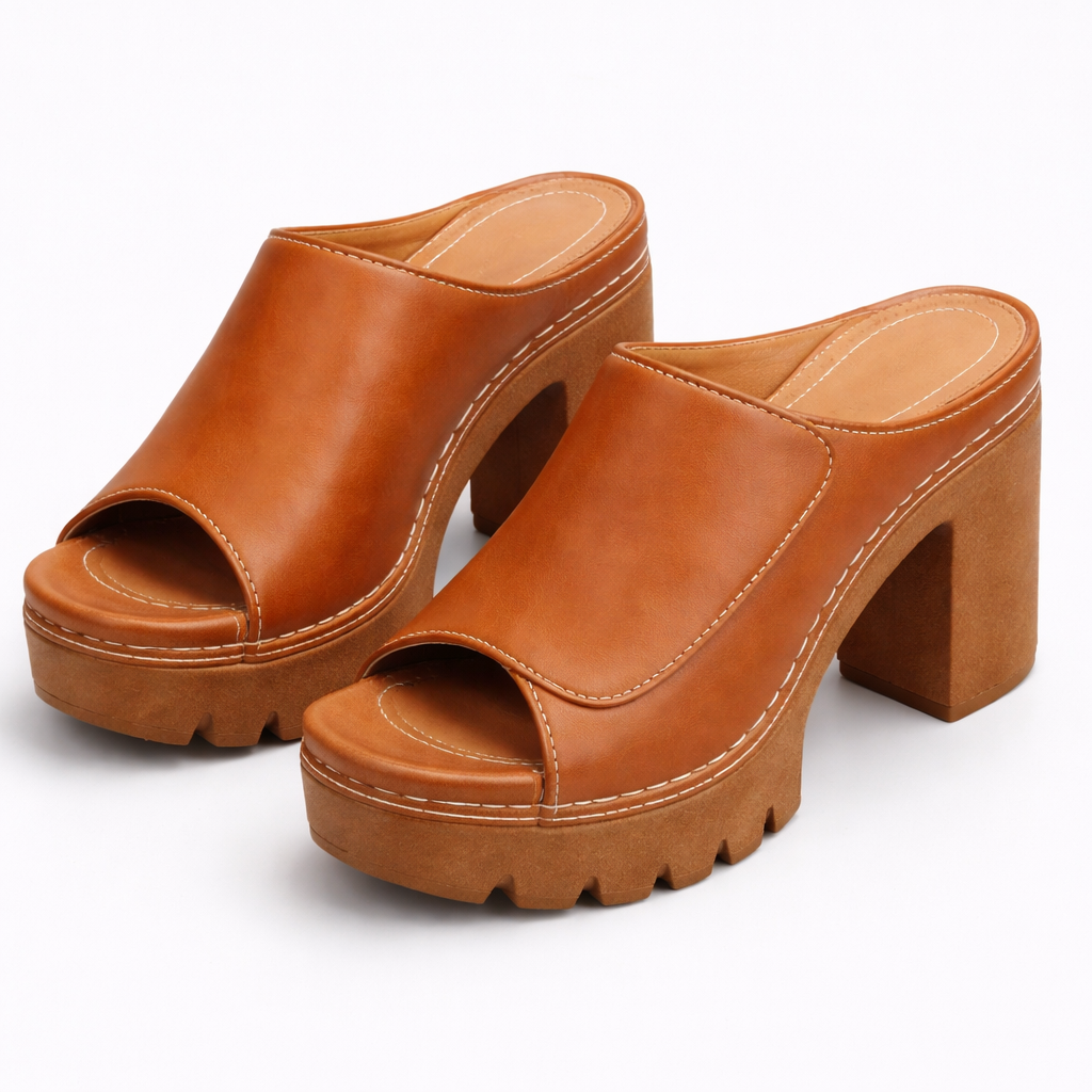 Lana – Sandalias de Cuero con Tacón Alto