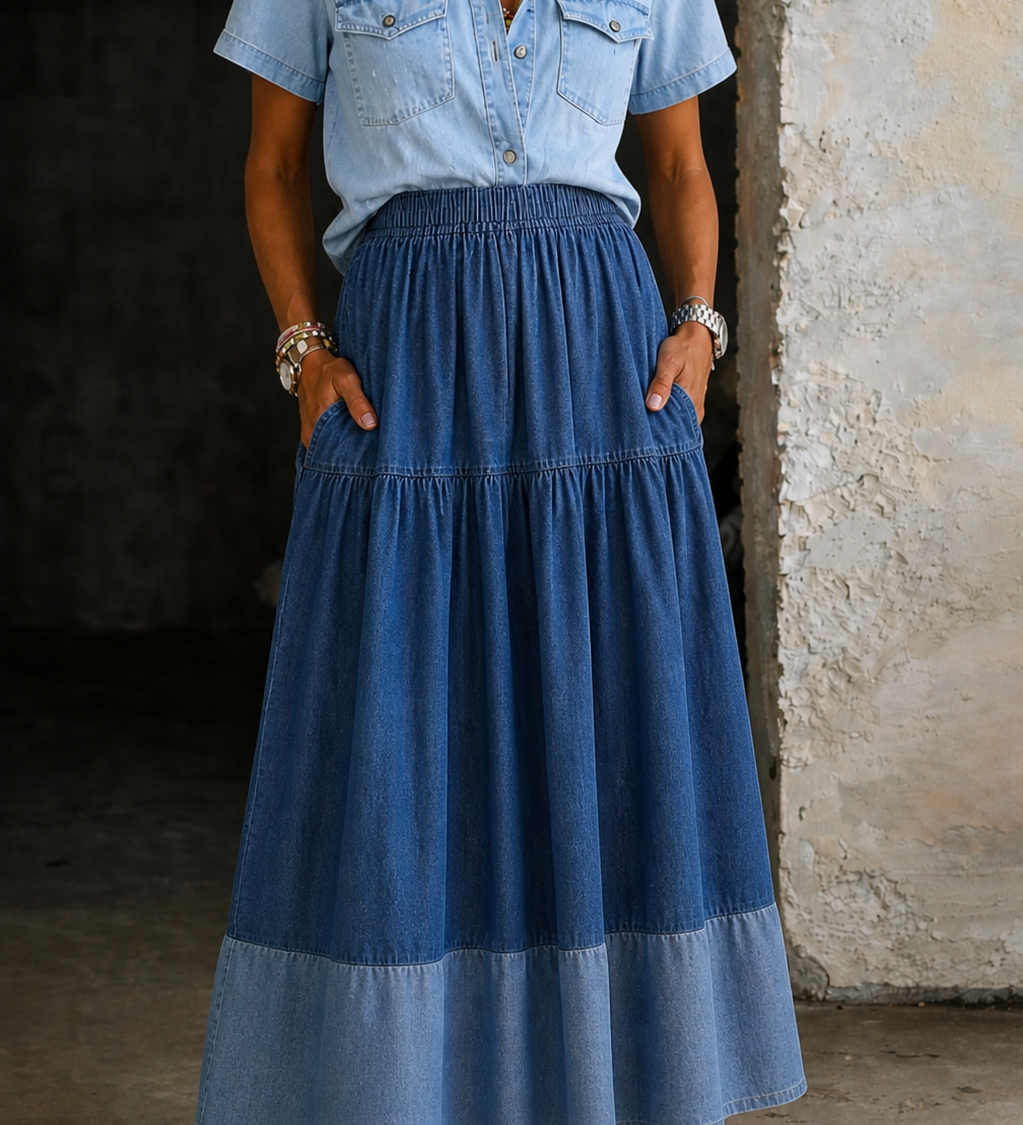 Sarah | Falda de Jeans con Cintura Elástica