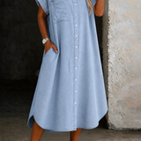 Karen | Vestido Camisa de Denim Ligero