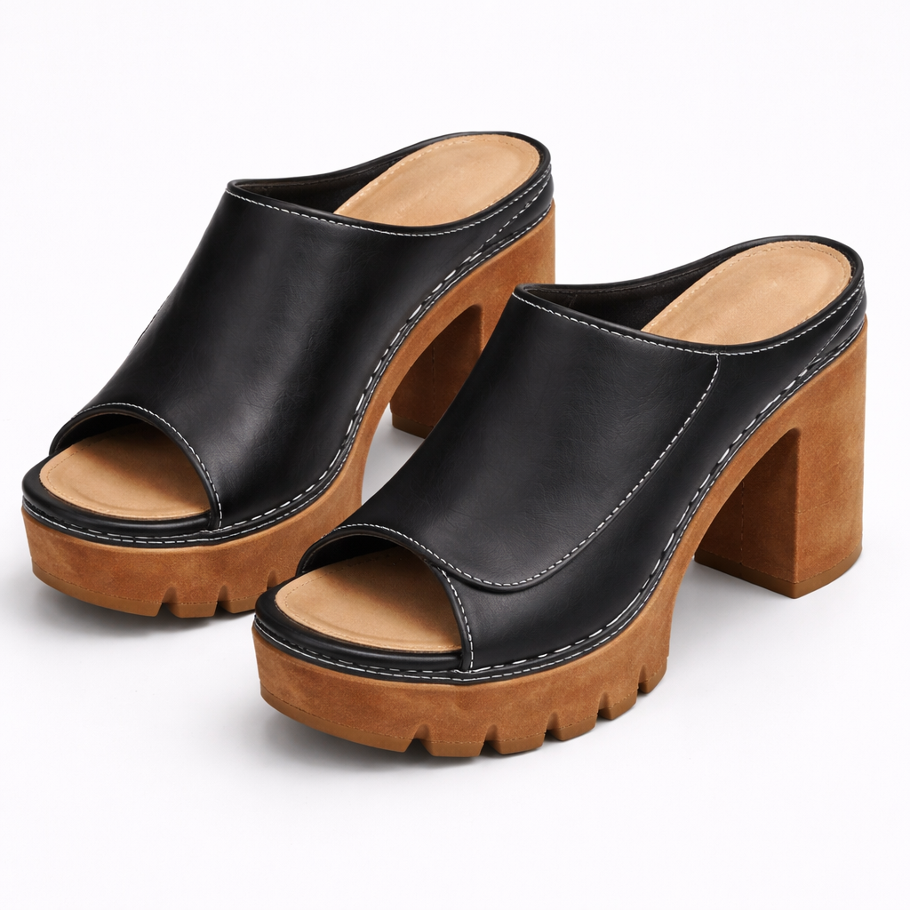 Lana – Sandalias de Cuero con Tacón Alto