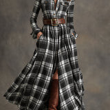 Elena - Camisa-vestido a cuadros