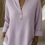 Lucía | Camiseta Henley con pliegues y botones
