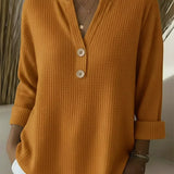 Lucía | Camiseta Henley con pliegues y botones
