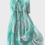 Vestido Turquesa con Motivo Marino