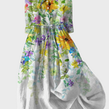 Vestido con Flores en Acuarela