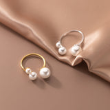 Anillo Ajustable de Perlas de Agua Dulce Triple