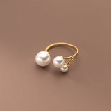 Anillo Ajustable de Perlas de Agua Dulce Triple
