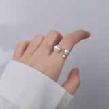Anillo Ajustable de Perlas de Agua Dulce Triple