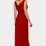 Vestido Tatjana Largo con Drapeo Frontal y Escote Cruzado