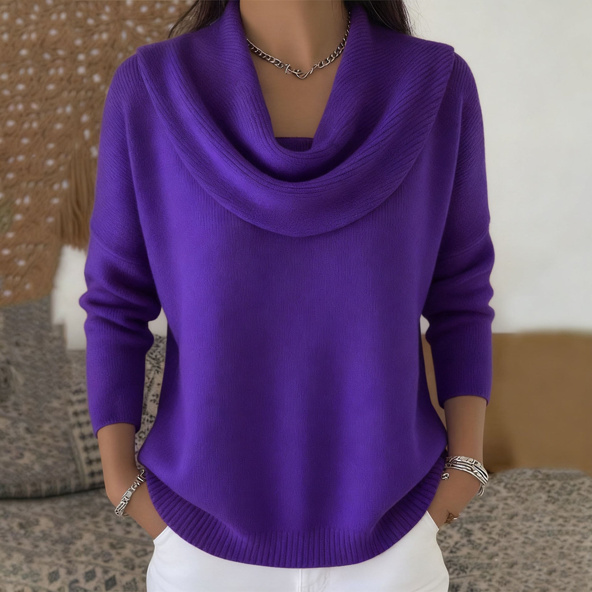 Julia | Suéter con Cuello Drapado