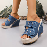 Atelier | Sandalias de Tacón Wedge con Borde Deshilachado