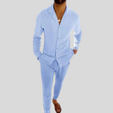 Zeus - Camisa de lino completa de verano para hombre
