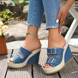 Atelier | Sandalias de Tacón Wedge con Borde Deshilachado