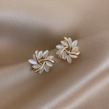Pendientes Sonja Luxe en Ópalo Blanco