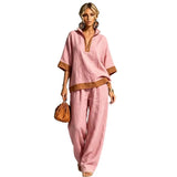 Conjunto Vintage Femenino con Apariencia de Lienzo