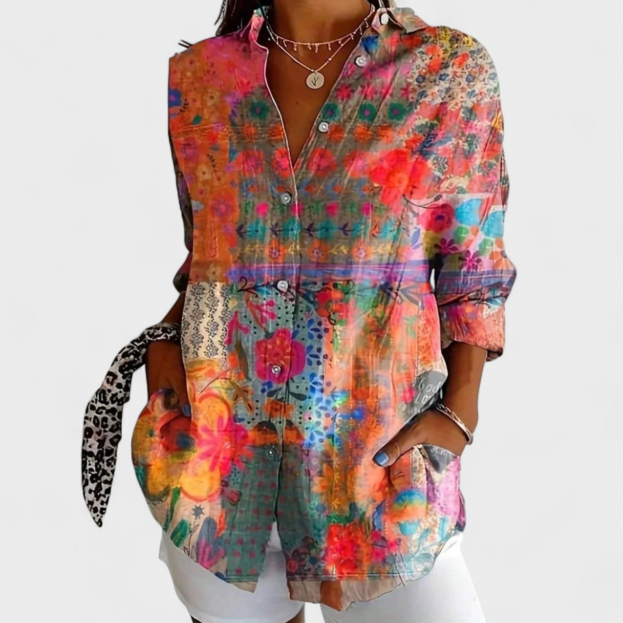 Antonija - Blusa con Motivo Colorido