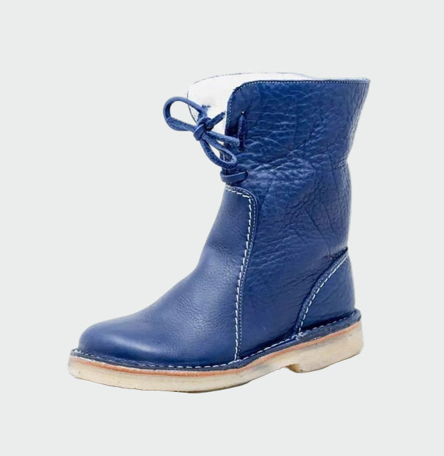 Botas de hombre de cuero impermeable con forro de lana