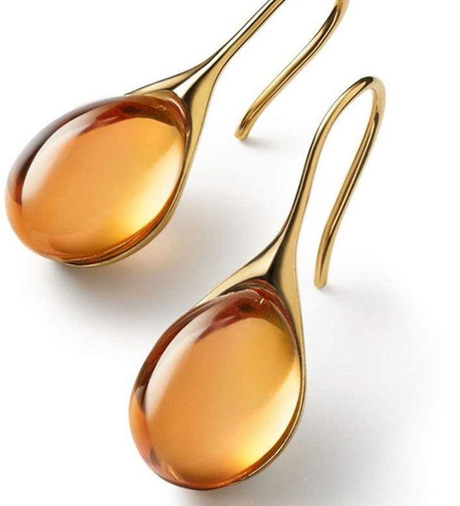 Pendientes de cristal color oro y plata