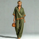 Conjunto Vintage Femenino con Apariencia de Lienzo