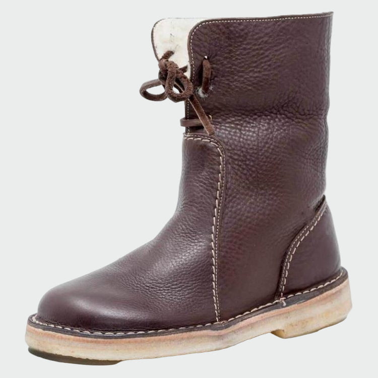 Botas de hombre de cuero impermeable con forro de lana