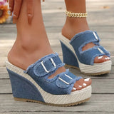 Atelier | Sandalias de Tacón Wedge con Borde Deshilachado